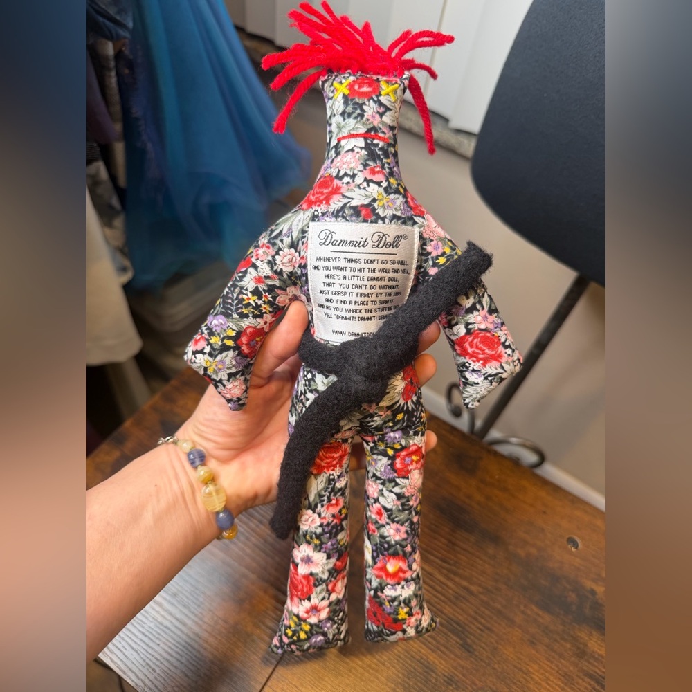 Dammit Doll Rose Floral Pattern Plush Stuffed Animal Voodoo Doll 12” Gag Gift